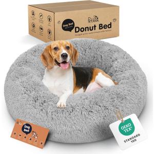 Donut Dog Bed - Premium Comfort for Anxiety Relief - Fluffy & Calming Design with Ultra-Plush Support | Cozy Round Dog Bed with Super Soft Circle Style Donut Dog Bed - Premium Comfort for Anxiety Relief - Fluffy & Calming Design with Ultra-Plush Support | Cozy Round Dog Bed with Super Soft Circle Style