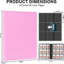 9 Pocket Trading Card Binder - 360 Cards Capacity, 20 Side-Loading Pages, Book-Style Closure with Clear Artwork Pockets for Anime, Cute Cards & Personal Collections (Pink)