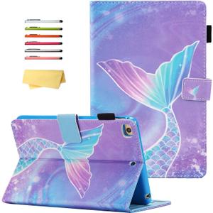 for iPad mini 5/Mini 4/Mini 3/Mini 2/Mini 1 Case 7.9" with Stand/Pencil Holder/Pockets [Auto Sleep/Wake] PU Leather Cover for iPad mini 5th/4th/3rd/2nd/1st Generation, Pink Mermaid Tail Scale