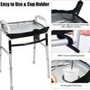 Walker Tray for Folding Walkers - Universal Fit Attachment with Cup Holder & Storage Pouch, Easy-Install Walker Accessory for Meals, Drinks & Daily Use for Seniors