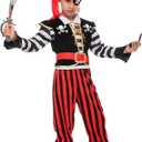Spooktacular Creations Halloween Child Boy Pirate Fierce Captain Costume w/Accessories for Kids Halloween Dress Up Parties, L
