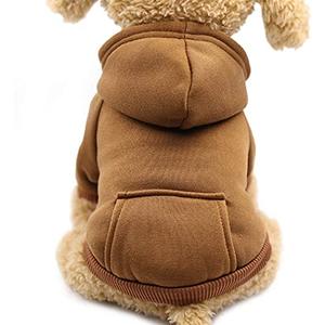 Idepet Pet Dog Hoodies Dog Clothes for Small Dogs Vest Chihuahua Clothes Warm Coat Jacket Autumn Puppy Outfits Cats Dogs Clothing(XS, Coffee)