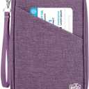 Passport Holder Family, Women Rfid Blocking Passport Wallet, Travel Essentials Premium Wallets, Waterproof Passport Holders Bag for Men Traveling, Travel Document Organizer Credit Cards Case (Family - Mystery Purple)