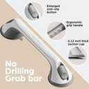 2 Pack 16 Inch Elderly Heavy Duty Shower Handle, Seniors Grab Bars for Bathtubs, Suction Cup Removable Handrails, Safety Bathroom Grip for Handicap (Light Gray)