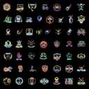 2 x 100pcs Neon Golf Waterproof Vinyl Stickers - Golf Decorations & Party Favors Gifts for Laptop, Water Bottle, Skateboard