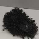 builson Drawstring Ponytail for Black Women, Afro Puff Kinky Curly Hair Ponytail Extension with Bangs Black Updo Natural Hair Ponytail (1B Natural Black)