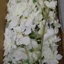 6pcs Artificial Silk Hydrangea Flowers Long Stems Fake Flowers for Tall Vase Wedding Vine Hanging Garlands Flower for Home Office Arch Party Decoration(White)