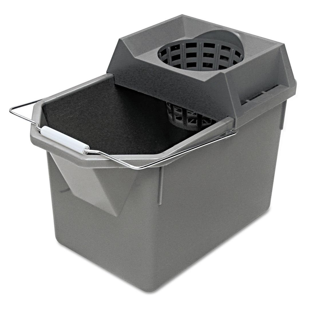 Rubbermaid Commercial Products, 15-Quart Lightweght Pail/Mop Bucket with Mop Strainer/Wringer Combo, Gray, Heavy Duty Mopping/Cleaning for Professional/Janitorial Use
