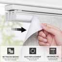 4-Panel Replacement Fabric for Sliding Panel Track Blinds 23" W x 96" L Fabric Only Pre-Attached Hook & Loop Fasteners Trimmable, No Bottom Rail Included, Room Darkening - Grey-White
