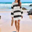 ANRABESS Women Swimsuit Crochet Swim Cover Up 2026 Summer Bathing Suit Swimwear Mesh Knit Beach Dress Vacation Outfits