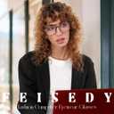 FEISEDY Blue Light Blocking Glasses Fake Nerd Clear Square Computer Lightweight Pilot Glasses Frame Oversized B2866