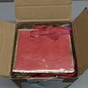 Yeaqee 50 Pcs Mini Metallic Foil Gift Bags with Handles 4x4.75x2.25'' Valentine Tiny Thank You Favor Bag with Tag for Winter Galentine New Year Welcome Wedding Baby Shower Birthday(Red, Gold)