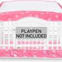 Dog Playpen Bottom Pad and Mesh Top Cover fit 36" x 36 Puppy Playpen(Fence NOT Included),Reusable for Pet Training,Dog Crate,Waterproof Pet Pee Pads,Whelping,Puppies/Small Dogs,Hoop&Loop Design,Pink
