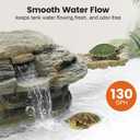 MIXJOY 130GPH Turtle Tank Filter, Ultra-Quiet Turtle Filter with Turtle Basking Platform, Detachable Bridge for Climbing&Diving, Adjustable Flow, Multi-Layer Filtration, Filter for Turtle Tank, Decor