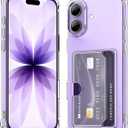 for 2025 iPhone 17 Case Wallet Phone Case With Card Holder Clear Protective Phone Case with Credit Card Holder Heavy Duty Protection Anti-Scratch Compatible for New iPhone 17 6.3in Transparent