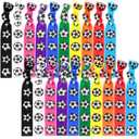 20 Pieces Soccer Hair Ties Football Hair Bands Accessories No Crease Ribbon Soccer Ponytail Holders