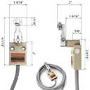 QWORK Waterproof Limit Switch TZ-3104 with Roller Lever Plunger, 2 Pack - Momentary Action, SPDT 1NO+1NC, Including 3m Cable