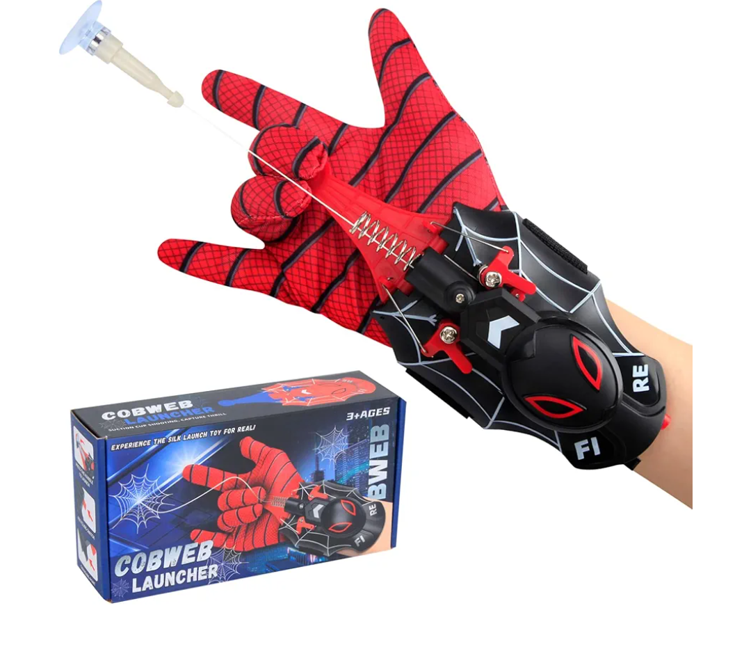Spider Web Shooter, Spider Web Launcher, USB Charging one-Click Recovery,Cool Toy Things for Superhero Fans Suitable for Men and Kids (Spider Black)