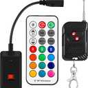 3 Pack Fog Machine Remote Control Replacement Part and Receiver 3 Pins Round Plug 13 Colors Wireless and Wired Remote with Fuse Protect for 400W 500W Fog Machine for Halloween Christmas New Year