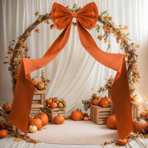 Wavwavw Giant Bow Decor Christmas Tree Topper Decoration Big Bows for Room Wall Backdrop 75x18 Inch Ribbon Tie for Wedding Christmas Fall Birthday Party Baby Shower Supplies (Terracotta, Satin)