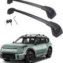 Autekcomma Roof Rack Cross Bars Replacement for KIA EV9 2024 2025 2026 GT-Line (Not for Wind & Land) Limited Aircraft Aluminum Black Matte with Anti-Theft Locks Max Loading Up to 260 LBS