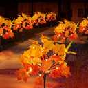 2 Pack Solar Fall Lights for Outside, Fall Dcor 40LED with Maple Leaf Solar Stake Lights Outdoor, Waterproof Fall Lights for Yard Pathway, Halloween Thanksgiving Christmas Decorations
