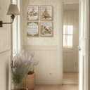 Winter Christmas Wall Art Decor, Retro Farmhouse Christmas Tree Red Bird Cardinal Prints Poster Wall Decorations for Bedroom Living Room Bathroom, 8x10 Set of 4 (Unframed)