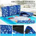 American Mahjong Set, 166 White Mahjong Tile Set, 4 Colors Racks with Blue Flower Carrying Bag, Standard