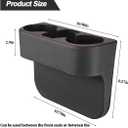 Car Gap Filler Organizer, Multifunctional Leather Console Side Crevice Blocker Storage Box with Cup Holder, Auto Seat Gap Stopper Organizer for Keys, Phones, Glasses, Universal Fit (Black)