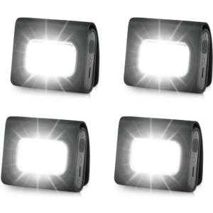 Running Lights 4 Pack Safety Jogging LED Light for Runners and Joggers High Visibility Reflective Running Gear with USB Charging Line and Strong Magnetic Clip for Night Running Walking Hiking