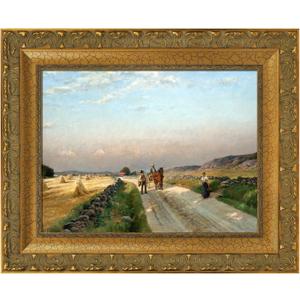 Retro Canvas Frame for 30x40 Italian Renaissance Paintings, DIY 2.8" Wooden Art Frame Gallery Wall Art Vintage Rustic Home Office Museum Library Book Shop Decor, No Glass & Back (Gold)