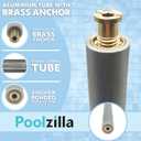 Poolzilla 1 Pack 18” Aluminum Tube with Brass Anchor for Pool Safety Cover Installation, Anchor Installation for Loose Ground or with Pavers, Extra Long