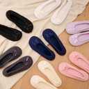 ANLUKE Women's Ballerina Slippers Fuzzy House Shoes Memory Foam with Non-Slip Sole