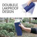 24oz Collapsible Water Bottles,Foodgrade BPA Free Reusable Foldable Water Bottle Lightweight LeakProof for Travel Hiking Camping Cycling Gym Sports,Collapses Folding Water Bottle,Dark Blue