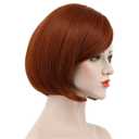 karlery Women's Short Bob Straight Dark Orange Wig Halloween Cosplay Wig Anime Costume Party Wig
