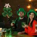 St Patricks Day Wreath for Front Door, Shamrock Wreath Decorations with Lights, Hanging Lucky St. Patrick's Day Door Decorations for Home Farmhouse Wall Porch Decor Party Supplies