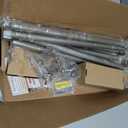 KAMANINA Curtain Rods for Windows 66 to 120 Inch, 3/4 Inch Antique Silver Curtain Rod 32 to 115 Inches (2.6-9.6ft) Splicing Adjustable Single Drapery Rod with Twisted Cage Finial