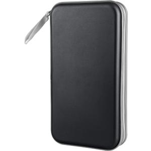 Siveit CD Case, DVD Case Holder 96 Capacity Hard Plastic CD DVD Disc Cases Storage Binder Wallet for Car Home Office Travel (Black)