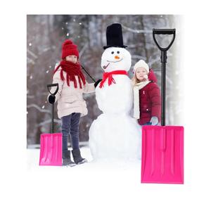 Snow Shovel for Kids Toddler – Lightweight Thick Plastic Blade with Telescoping Metal Handle, Ergonomic DGrip with Soft Foam Grip, 32 Inch Detachable Shovel for Car Snow Removal,Beach Sand Play, Pink