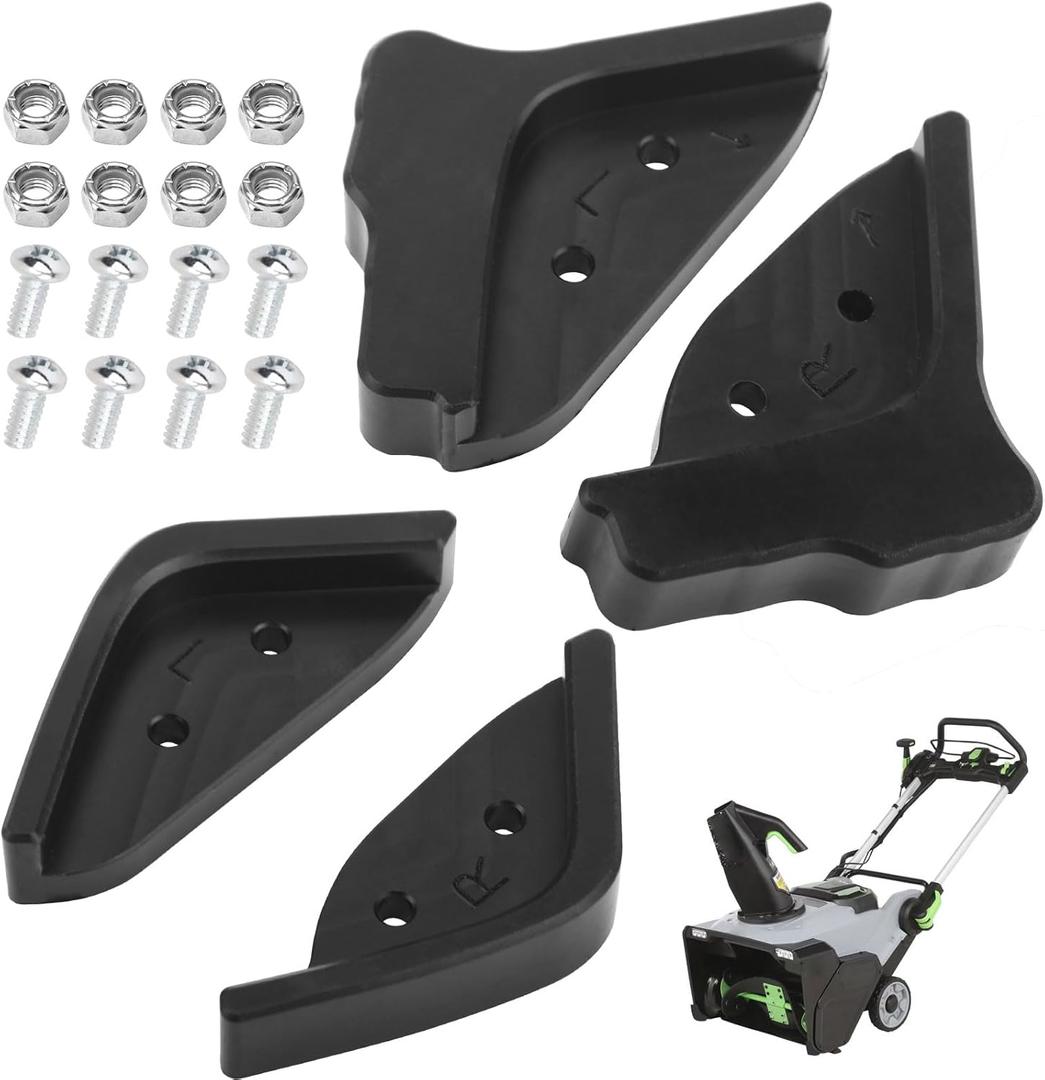 Braveboy Single Stage Snow Blower Protective Slide Skid Shoes Kit Compatible with Ego 21 SNT2112 SNT2114 SNT2110 SNT2100 SNT2101 SNT2102 SNT2102 Snow Blower- with 4 Mounting Screws,Black