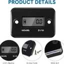 2 Pieces Inductive Hour Meter for Gas Engine Lawn Mower Dirt Bike Motorcycle Motocross Snowmobile Karting Marine ATV Boat Outboard Motor Generator Waterproof Hour Meters (Black)