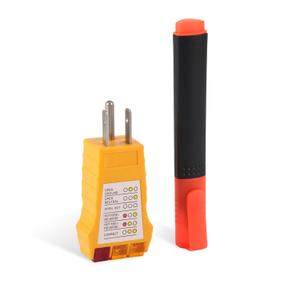 Grounding Tester Kit, Conductivity Test Pen & Outlet Continuity Tester Ground Product Test Kit for Mat Pads Sheets Pillow Cases Blankets Wristband Accessories (US Standard Outlet) (red, black, yellow)