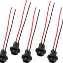 5PCS 194 T10 Bulb Socket with Wire Pigtail, Pre-Wired Harness Connector for 168, 175, 921 LED Bulbs, Universal Tail Light & Side Marker Adapter for Cars, Trucks, SUVs