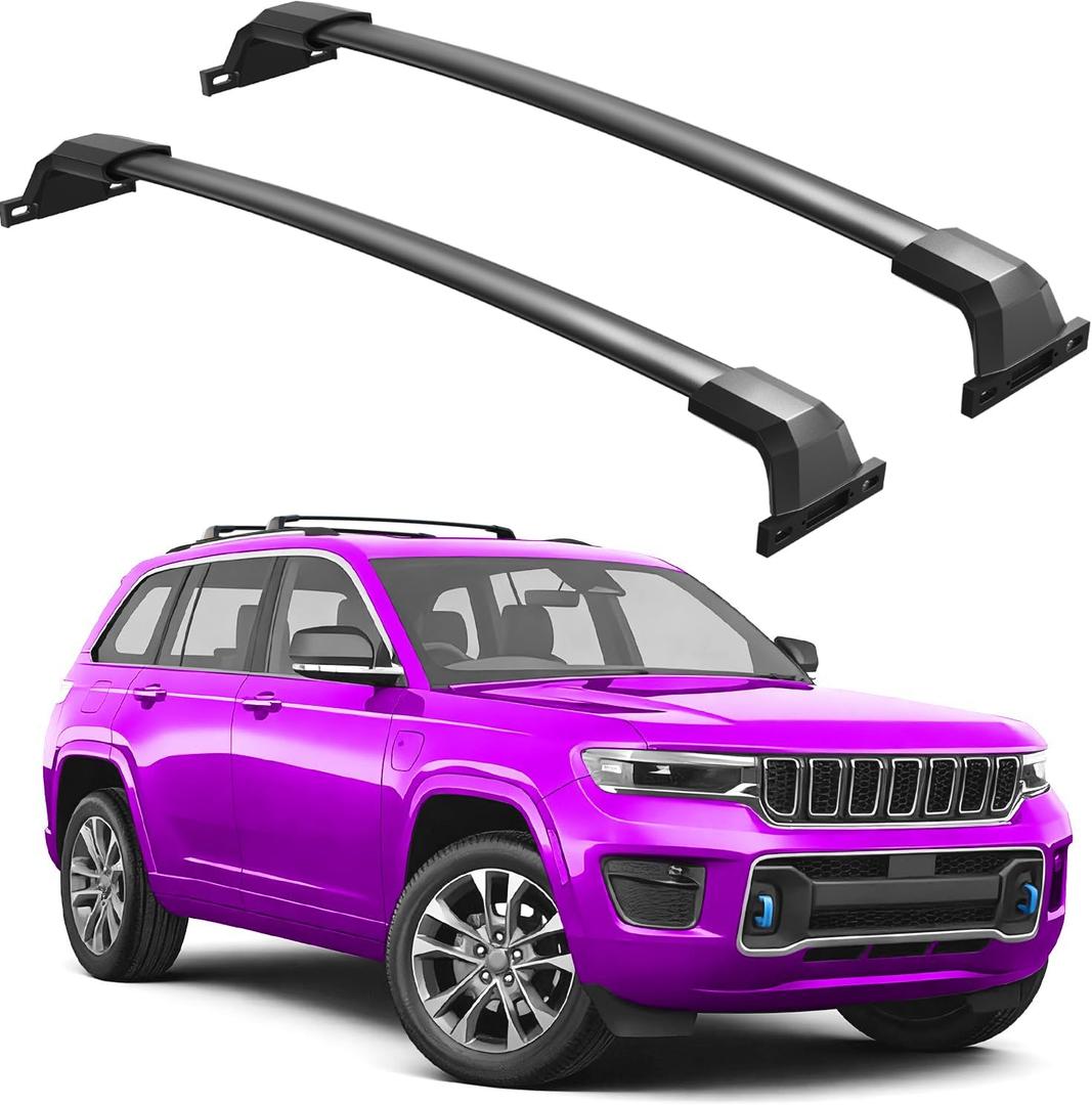 Roof Rack Cross Bars Compatible with 2021-2026 Jeep Grand Cherokee L 3-Row and 2022 2023 2024 2025 2026 Grand Cherokee WL 2-Row,All-Metal Aluminum Crossbar Luggage Racks Roof Rails Rooftop