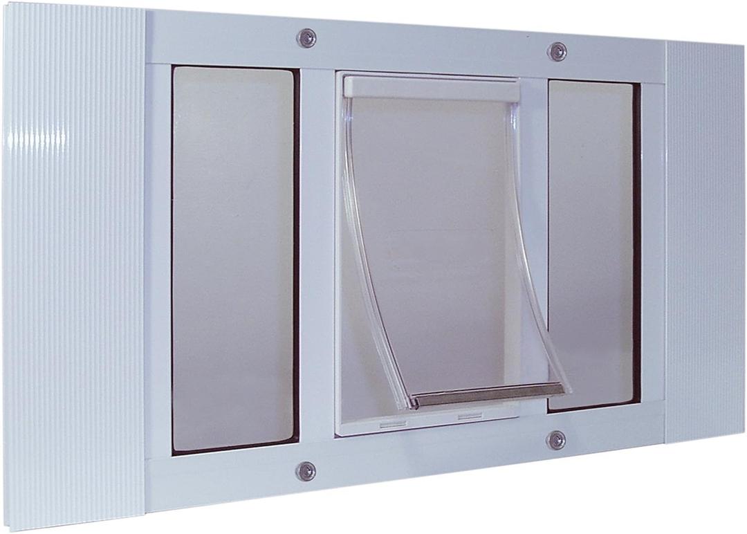 Ideal Pet Products Aluminum Sash Window Pet Door, Adjustable to Fit Window Widths from 23" to 28", Medium 7 x11-1/4 Flap Size