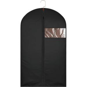 39-Inch Garment Bags Covers,Hanging Clothes Bag, Suit Cover Bags with Clear Window for Hanging Closet Clothes Storage and Travel (Black-39Inch)