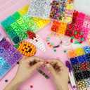 5 Boxes Bracelet Making Kit Pony Beads, 96 Colors 6x9mm 3500Pcs Kandi Rave Beads for Bracelets Friendship Plastic Bead with 800Pcs Letter Bead Arts and Crafts for Kids Adults Keychain Jewelry Making, Large