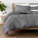 Bare Home Queen Comforter - Reversible Colors - Goose Down Alternative - Ultra-Soft - Premium 1800 Series - All Season Warmth - Bedding Comforter (Queen, Grey/Light Grey)