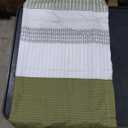 Litanika Olive Green Comforter Set Twin/Twin XL - 2 Pieces Lightweight Olive Green White Colorblock Stripe Fluffy Bedding Comforter Sets, All Season Bed Set