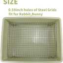 Upgraded Large & Medium Litter Box for Rabbits & Guinea Pigs Ideal for Bunnies, Ferrets, and Small Pets High-Capacity Cage Toilet Tray with Elevated Grid & Low Entry Design (Large)